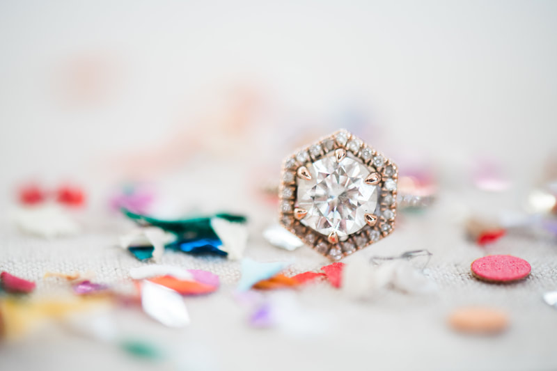 Ring, Engagement Ring, Diamond Ring, Wedding Detail Photos, Confetti, Wedding Confetti, Wedding Photography, NC Wedding Planner, NC Wedding Coordinator, Knot Too Shabby Events, Full Service Event Package,